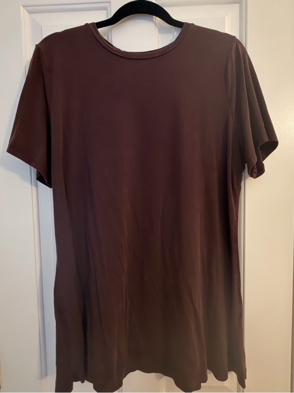 Eileen Fisher Dark Chocolate Short Sleeve Crew Tee